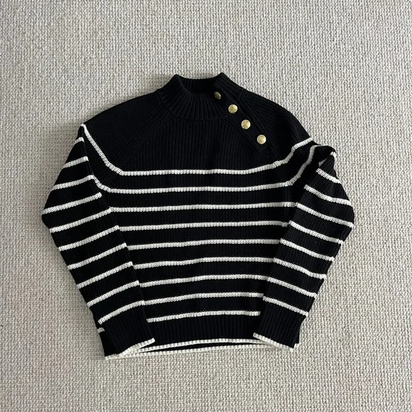 J Crew Navy/White Striped Sweater (S) - Picture 7 of 7